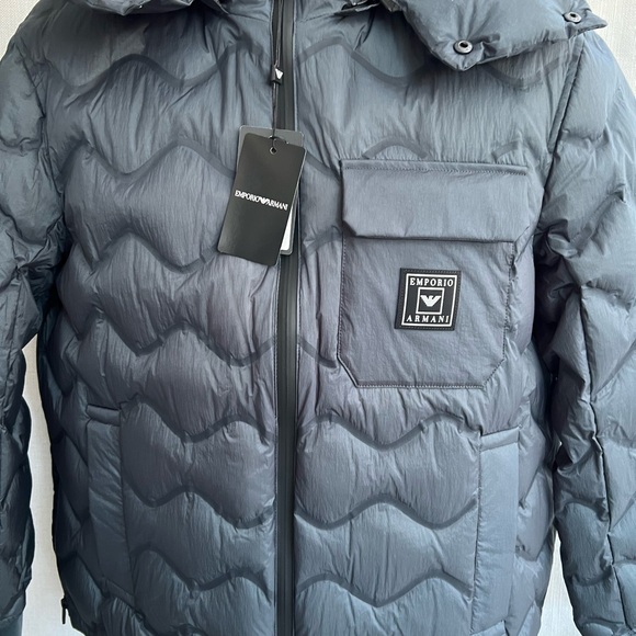 New Men's Emporio Armani Blue Puffer Jacket